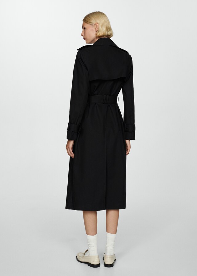 Mango Zweireihiger Baumwoll-Trenchcoat Muttertagsangebot