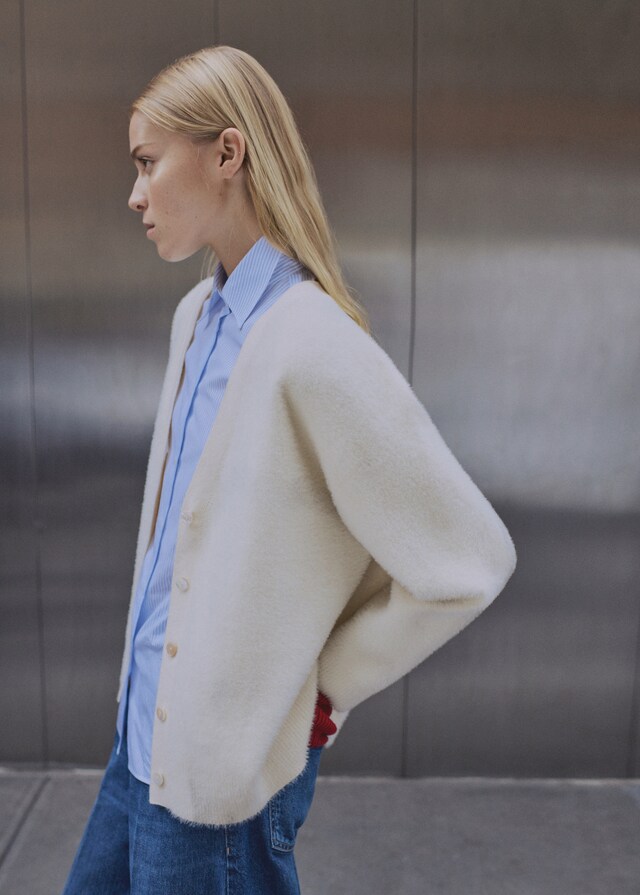 Mango Strickcardigan mit Fell-Effekt Riesige Ersparnisse