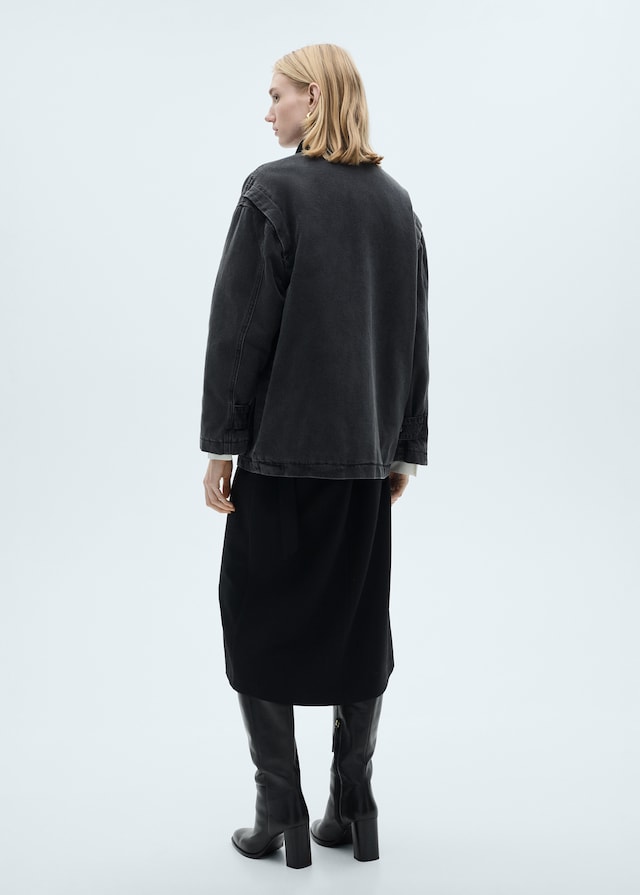 Mango Jacke mit Taschen und Cordkragen Kostenlose Rückgabe