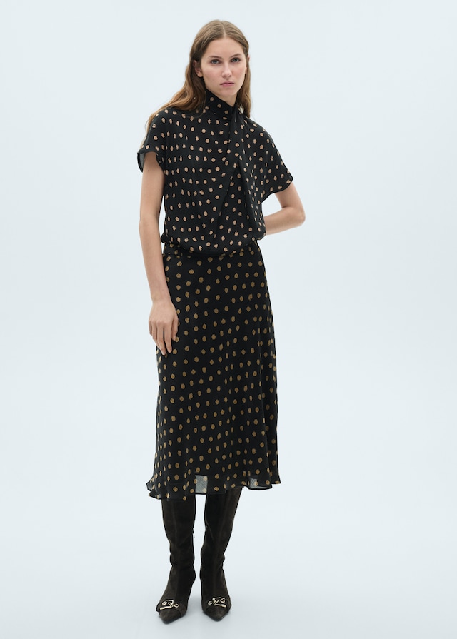 Mango Midi-Rock mit Polka Dots Begrenzte Freigabe