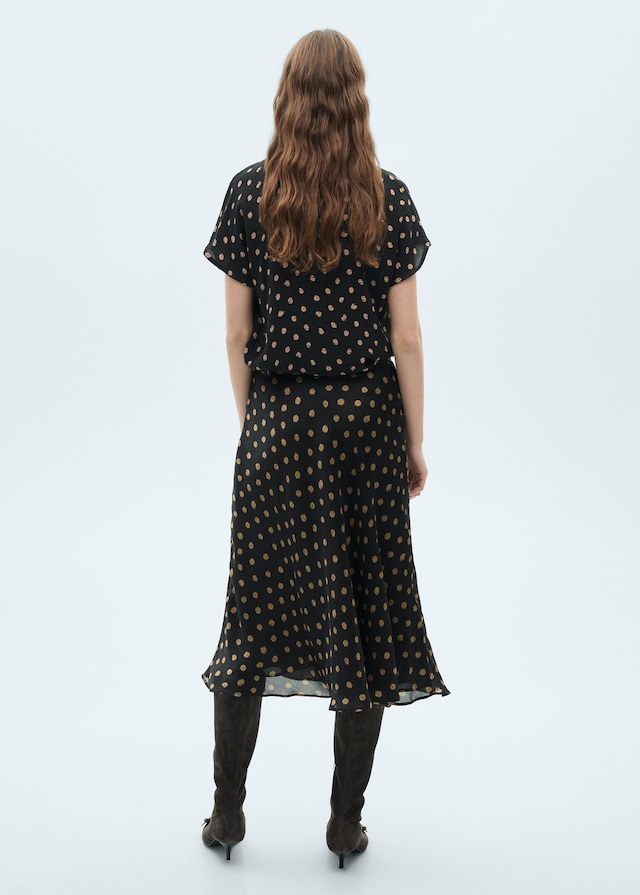 Mango Midi-Rock mit Polka Dots Begrenzte Freigabe