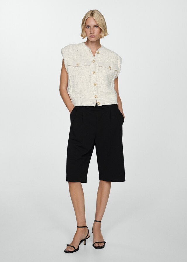 Mango Bermudashorts mit Bundfalten Black Friday Preise