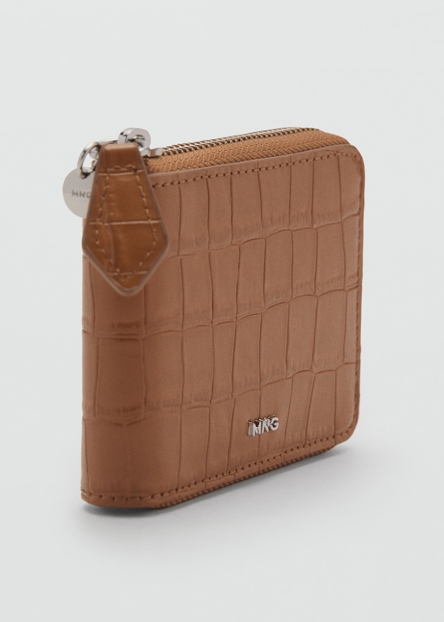 Mango Mini-Brieftasche mit Krokoleder-Effekt Großer Ausverkauf