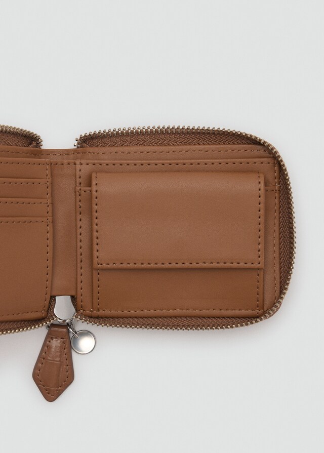 Mango Mini-Brieftasche mit Krokoleder-Effekt Großer Ausverkauf