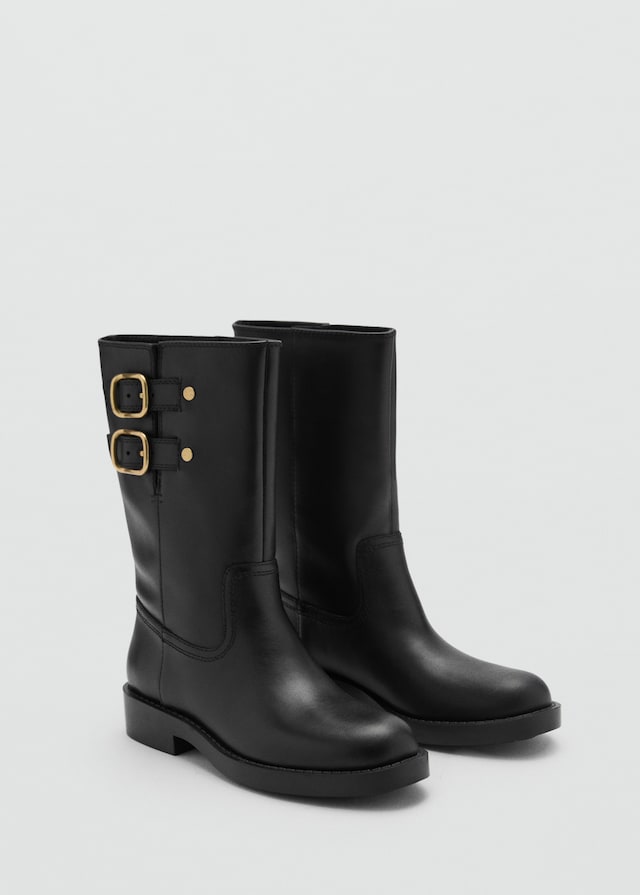 Mango Leder-Ankleboots mit Schnallen Bestseller
