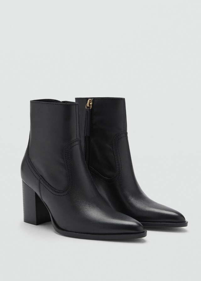 Mango Spitze Ankle Boots aus Leder Tägliche Deals