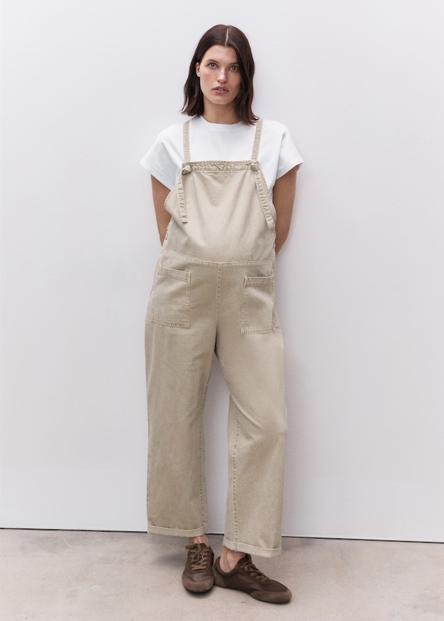Mango Umstands-Latzhose aus Jeans Kostenlose Rückgabe
