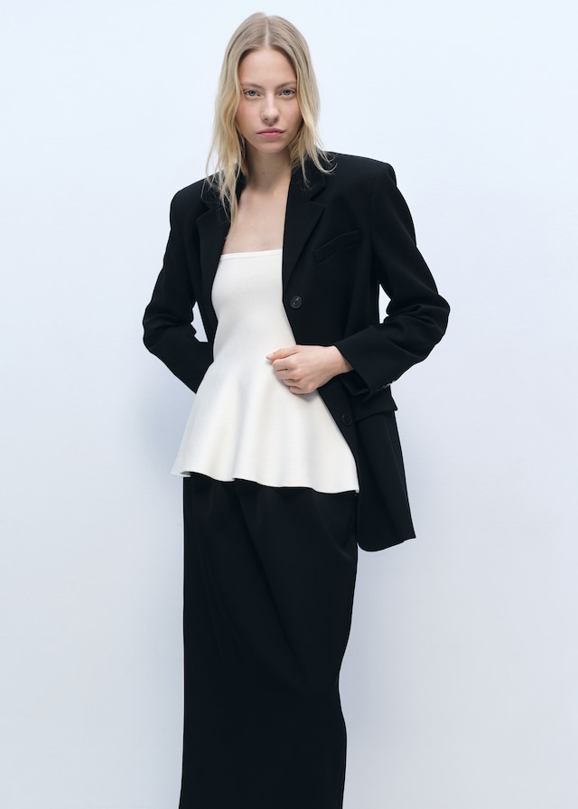 Mango Feinstrick-Peplum-Top Super Rabatt