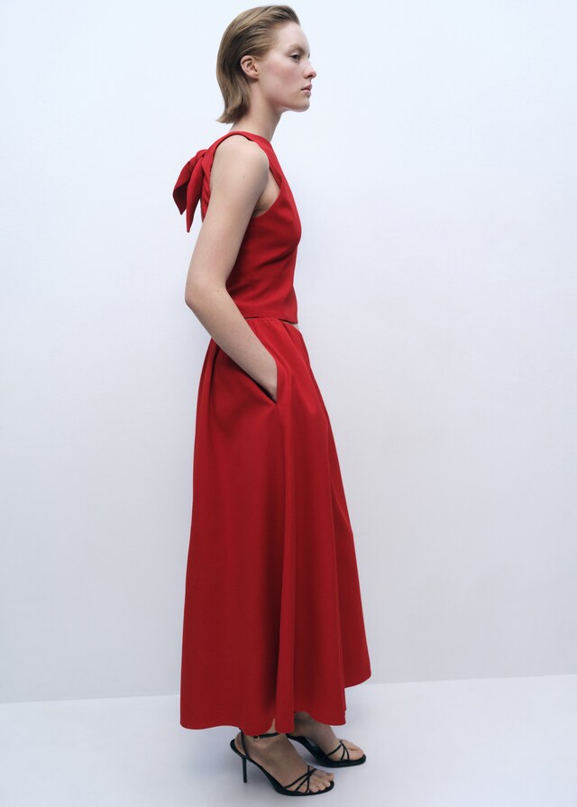 Mango Langer Rock mit geraffter Taille Begrenzt auf 3 Tage