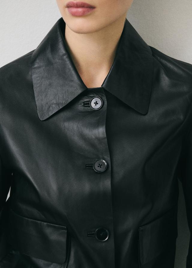 Mango Lederjacke mit Knöpfen Rabatte dieses Monats