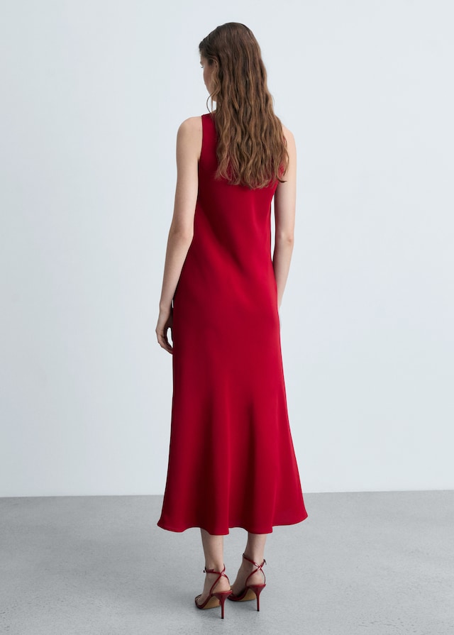 Mango Satiniertes Midi-Kleid Verkauf