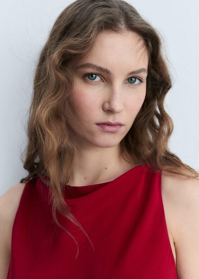 Mango Satiniertes Midi-Kleid Verkauf