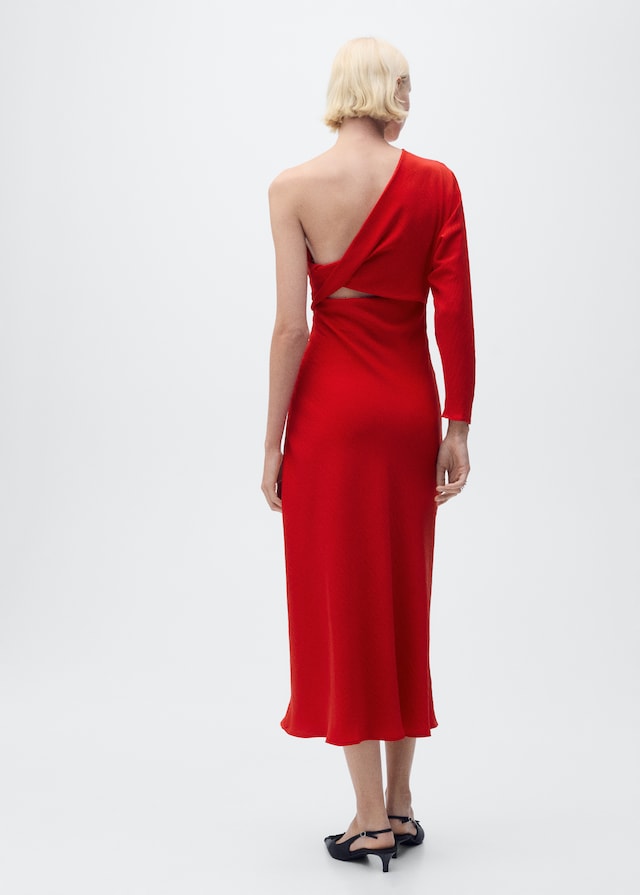 Mango Drapiertes Kleid mit asymmetrischem Design im Angebot