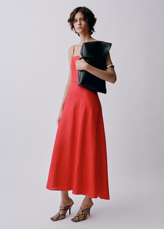 Mango Leinenkleid mit Schleife Blitzverkäufe