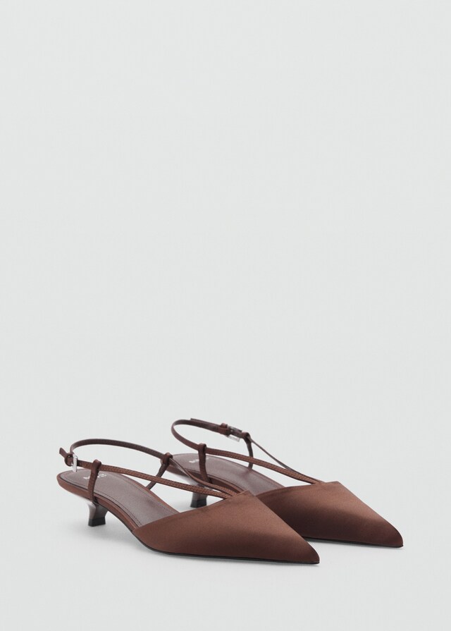 Mango Satinierte Kitten-Heels mit Riemen Fabrik Onlineshop
