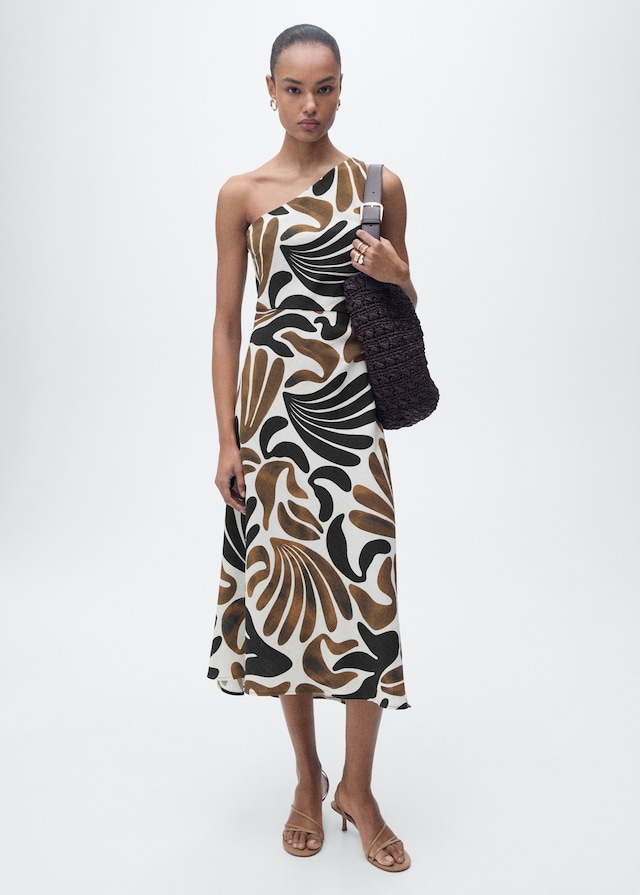 Mango Kleid mit abstraktem Blumenmuster Rabatt