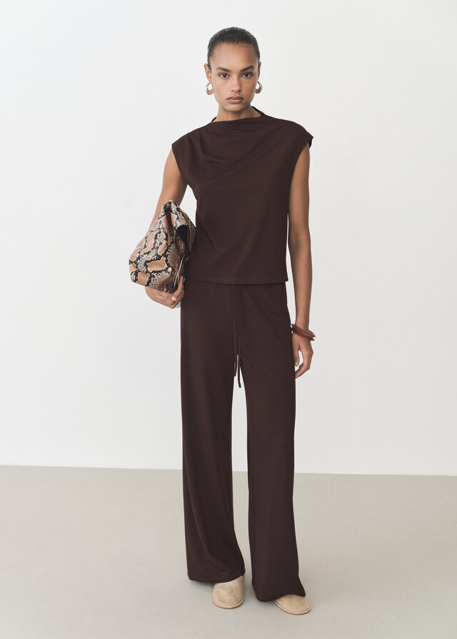 Mango Wideleg-Hose mit Stretchbund Preisnachlass