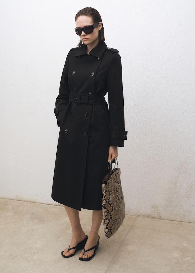 Mango Zweireihiger Baumwoll-Trenchcoat Cyber Monday