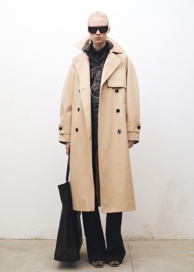 Mango Langer Oversized-Trenchcoat aus Baumwolle Osterangebot