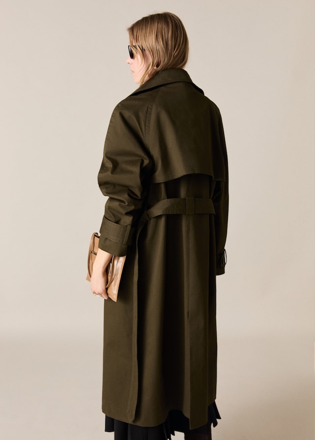 Mango Langer zweireihiger Trenchcoat Valentinstagsangebot