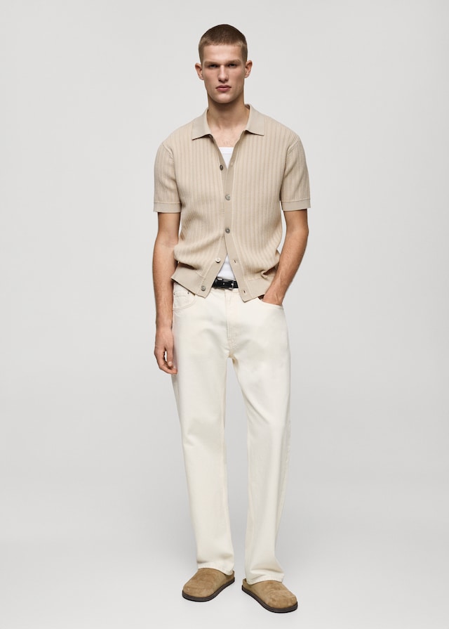 Mango Geknöpftes Poloshirt mit Baumwollstruktur Online Outlet
