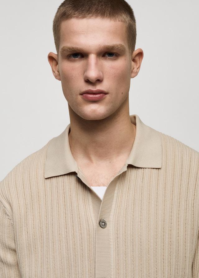 Mango Geknöpftes Poloshirt mit Baumwollstruktur Online Outlet