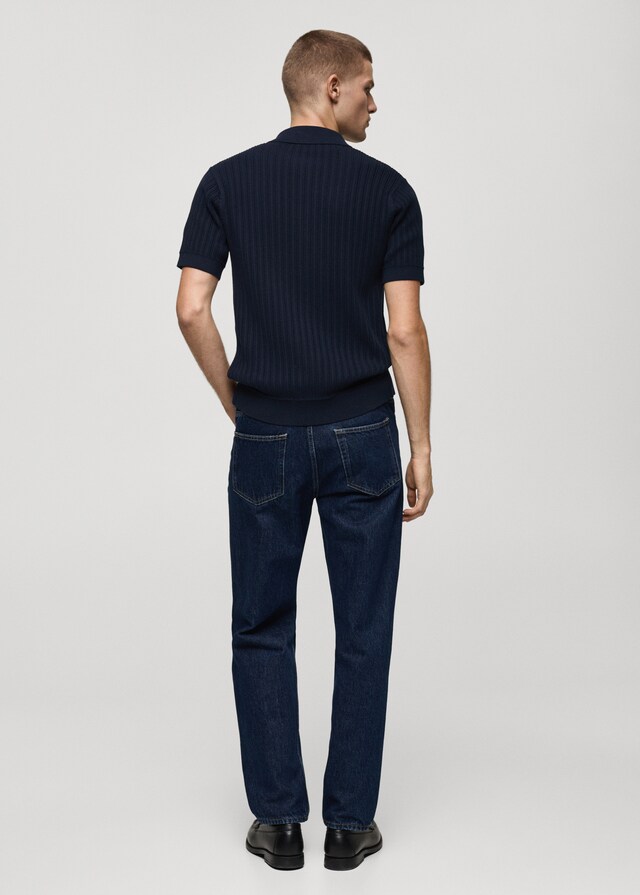Mango Geknöpftes Poloshirt mit Baumwollstruktur Blitzangebot