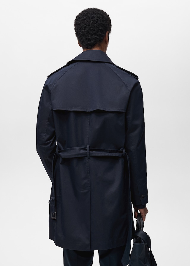 Mango Wasserabweisender Trenchcoat mit Gürtel Große Rabatte