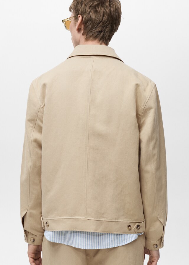 Mango Jacke aus Baumwoll-/Leinen-Mix mit Taschen Saisonale Angebote