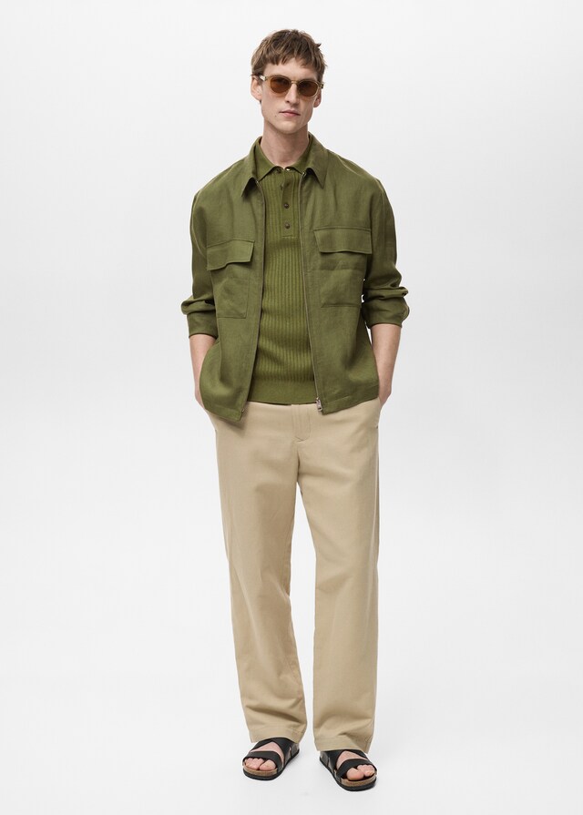 Mango Jacke aus 100 % Leinen mit Taschen Räumungsverkauf