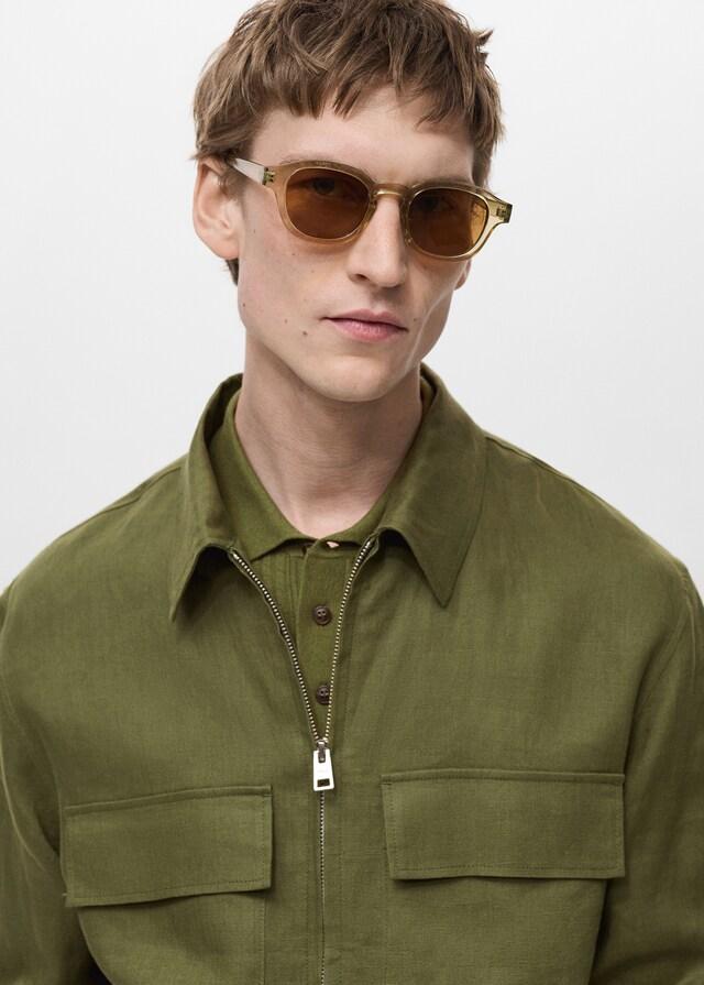 Mango Jacke aus 100 % Leinen mit Taschen Räumungsverkauf