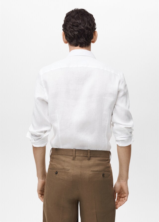 Mango Slim Fit-Hemd aus 100 % Leinen Kostenlose Rückgabe
