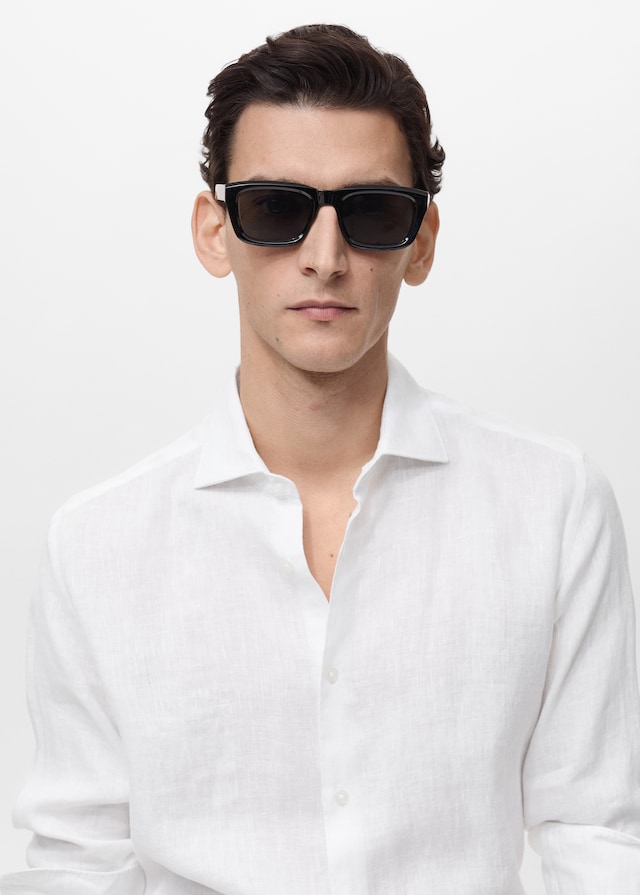 Mango Slim Fit-Hemd aus 100 % Leinen Kostenlose Rückgabe