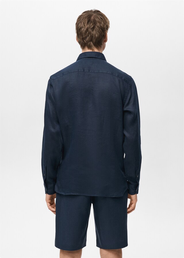 Mango Slim Fit-Hemd aus 100 % Leinen Begrenzte Freigabe