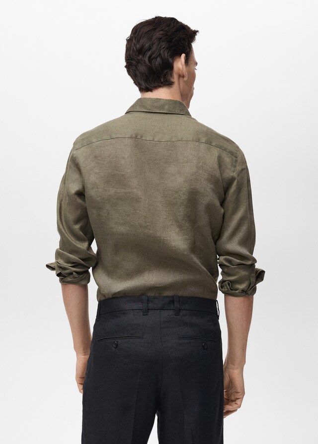 Mango Slim Fit-Hemd aus 100 % Leinen Neueste Stile