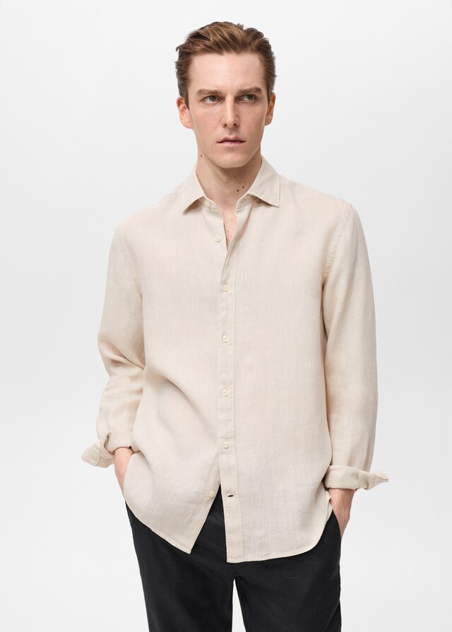 Mango Regular-Fit-Hemd aus 100 % Leinen Letzte 2 Tage