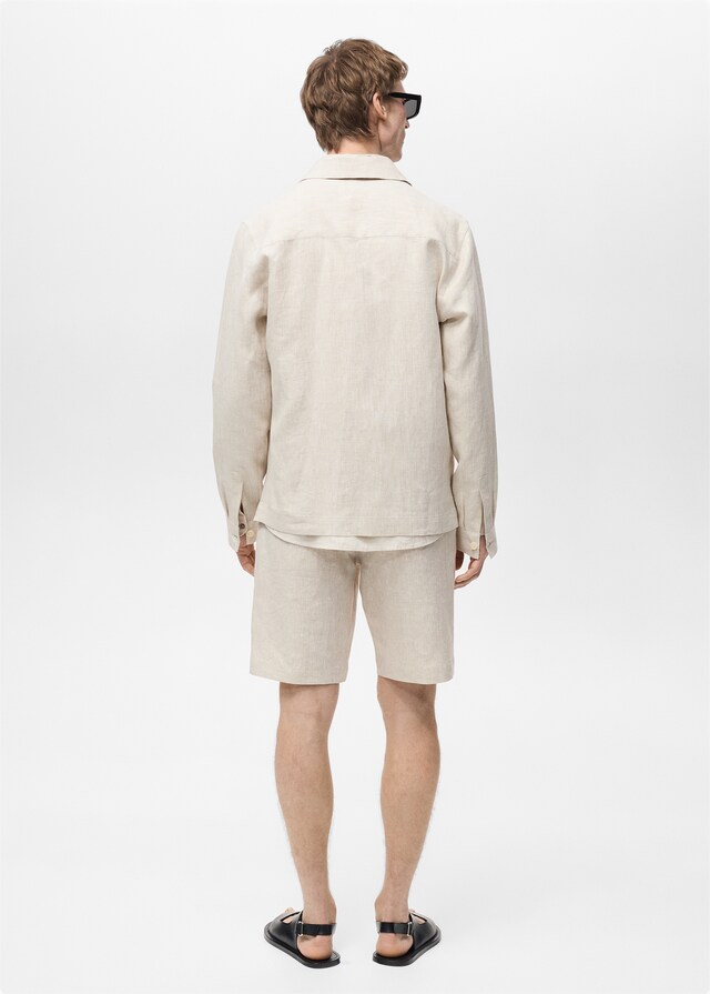 Mango Overshirt mit Taschen aus 100 % Leinen Zeitbegrenzte Promotion