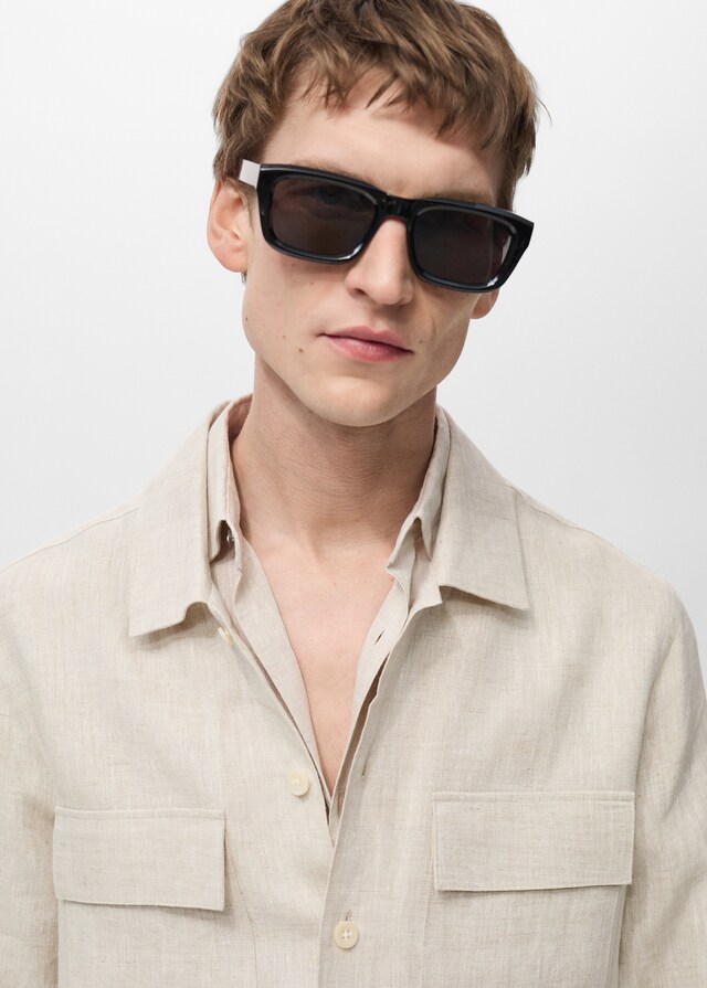Mango Overshirt mit Taschen aus 100 % Leinen Zeitbegrenzte Promotion