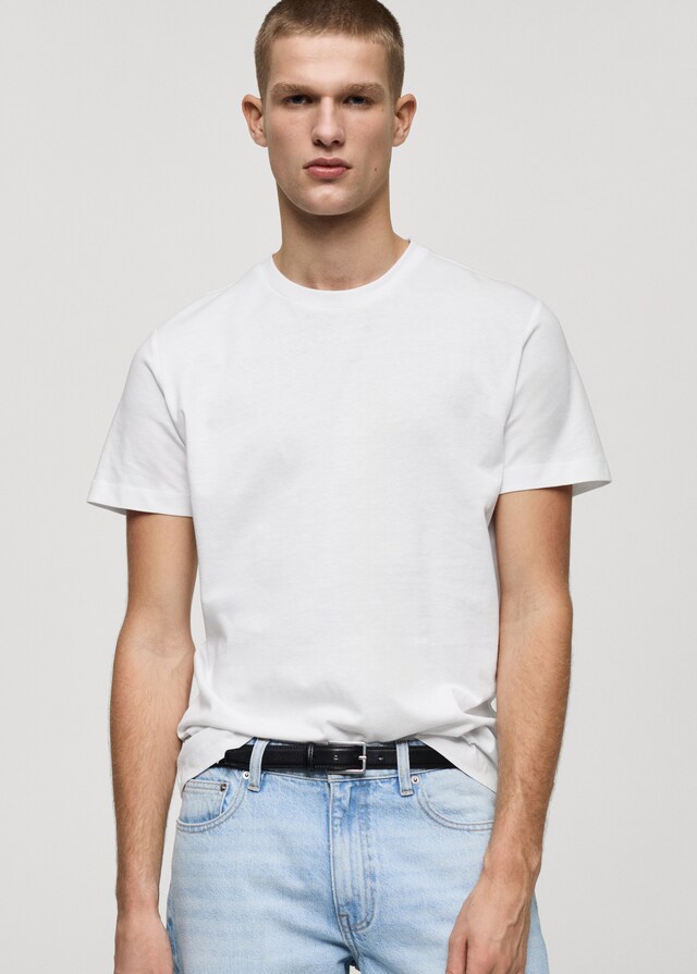 Mango Slim-Fit-T-Shirt aus 100 % Baumwolle