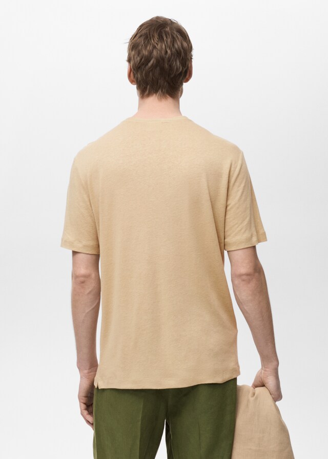 Mango Slim-Fit-T-Shirt aus Leinen Bis zu 55% Rabatt
