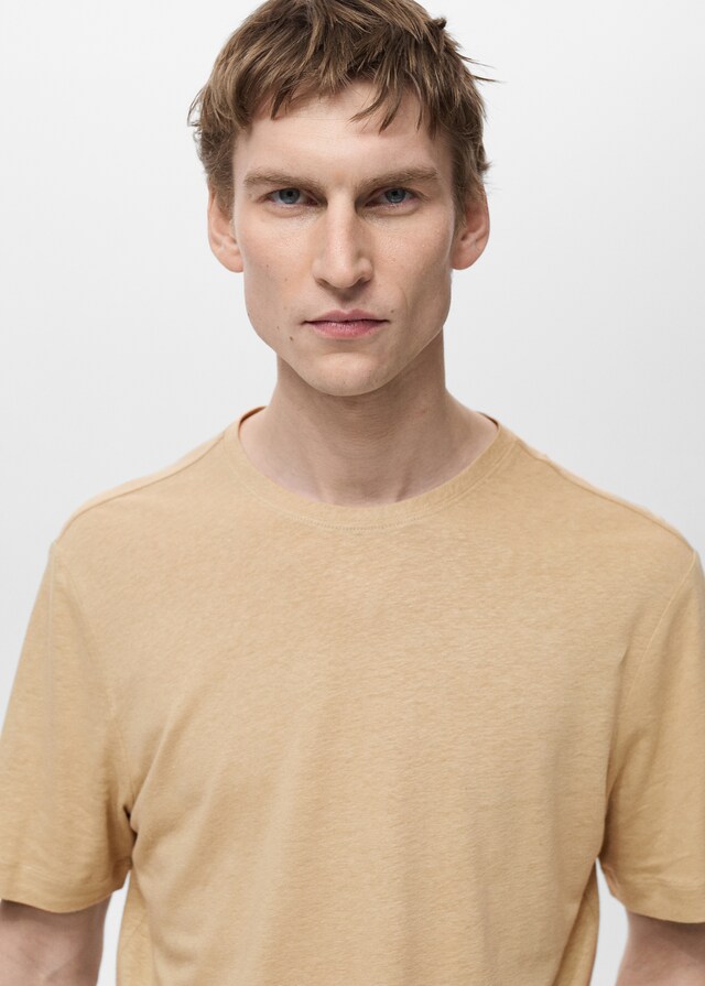 Mango Slim-Fit-T-Shirt aus Leinen Bis zu 55% Rabatt