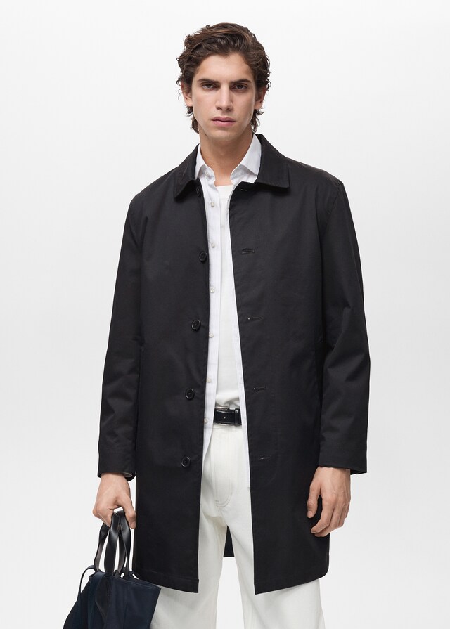 Mango Wasserabweisender Trenchcoat aus Baumwolle