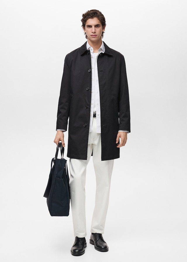 Mango Wasserabweisender Trenchcoat aus Baumwolle Riesige Rabatte