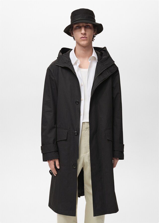 Mango Trenchcoat mit Gürtel und Kapuze