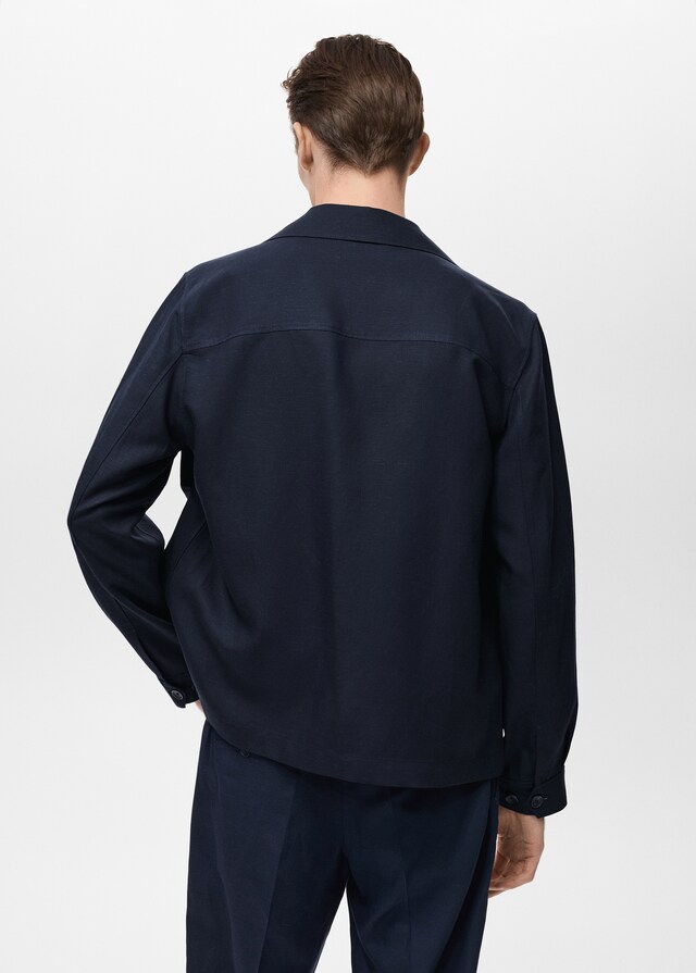 Mango Overshirt aus Lyocell-/Leinengemisch mit Taschen Speichern exportieren