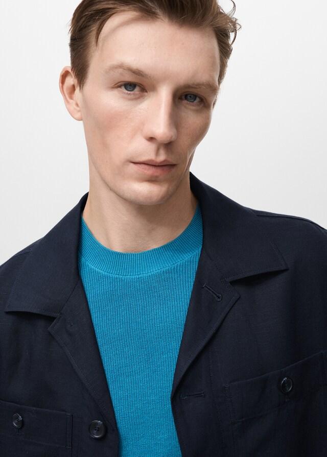 Mango Overshirt aus Lyocell-/Leinengemisch mit Taschen Speichern exportieren