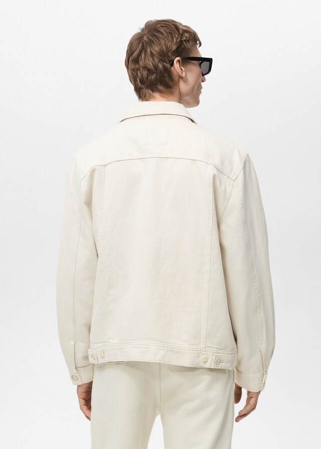 Mango Hemdjacke aus Leinen und Baumwolle mit Tasche Black Friday Preise