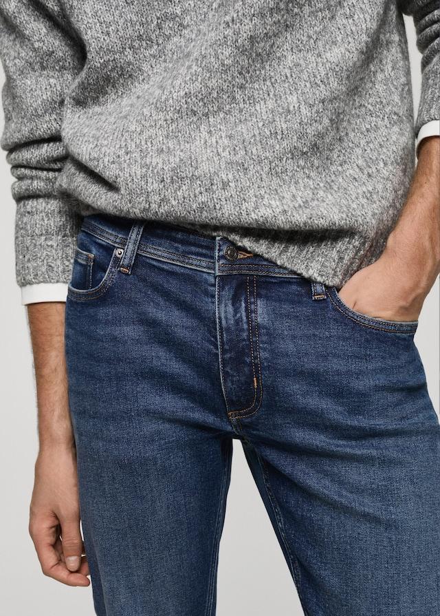 Mango Slim Fit-Jeans Jan im Used-Look mit dunkler Waschung 50% Rabatt für begrenzte Zeit