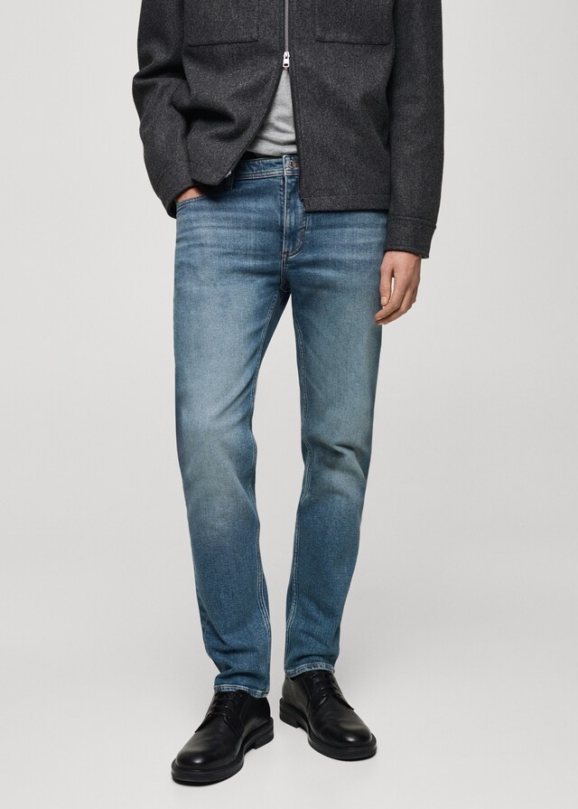 Mango Slim Fit-Jeans Jan im Used-Look mit mittlerer Waschung Outlet