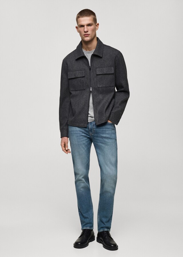 Mango Slim Fit-Jeans Jan im Used-Look mit mittlerer Waschung Outlet